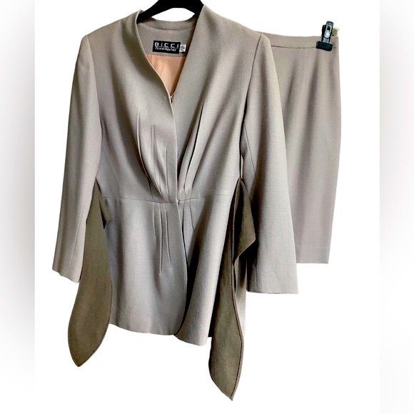 Vintage Bicci Florine Wachter Two Piece Suit Skirt Women 8 Union Made USA Wool - Picture 3 of 15